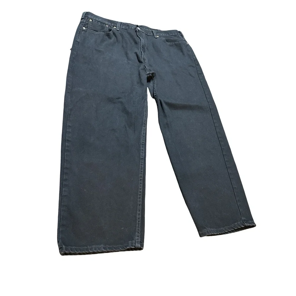 Levi's 550 44x29 (42.5x27.5) Relaxed Black 100% Cotton‎ Denim Jeans Straight Leg